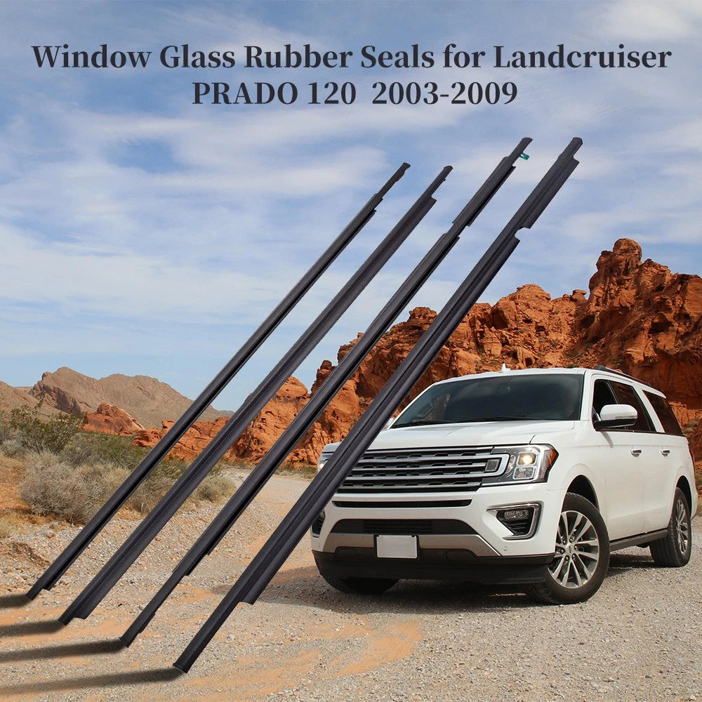 4X Exterior Window Weatherstrip Kit for Toyota Land Cruiser Prado (2003–2009)