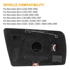 Heated Driver Left Side Mirror Glass for Mercedes-Benz C220 C280 E420 (1994-2002)