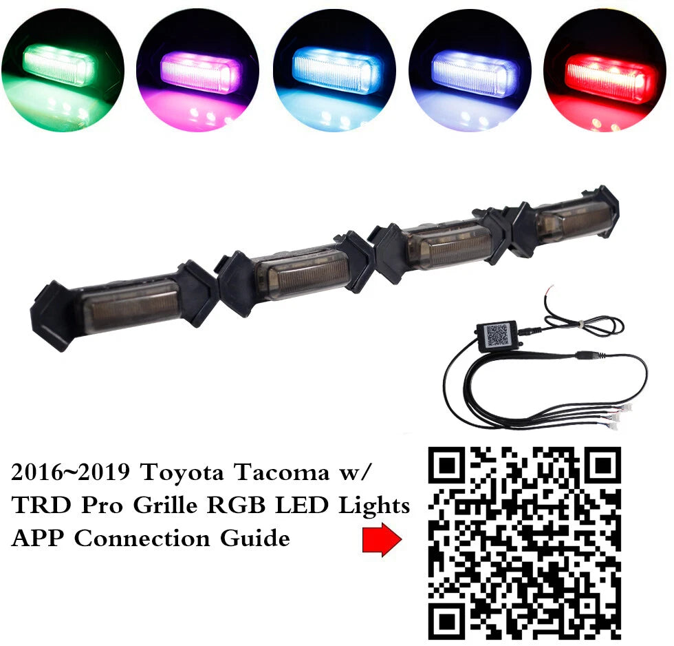 RGB LED Front Grille Lighting Kit for Toyota Tacoma (2016–2019)