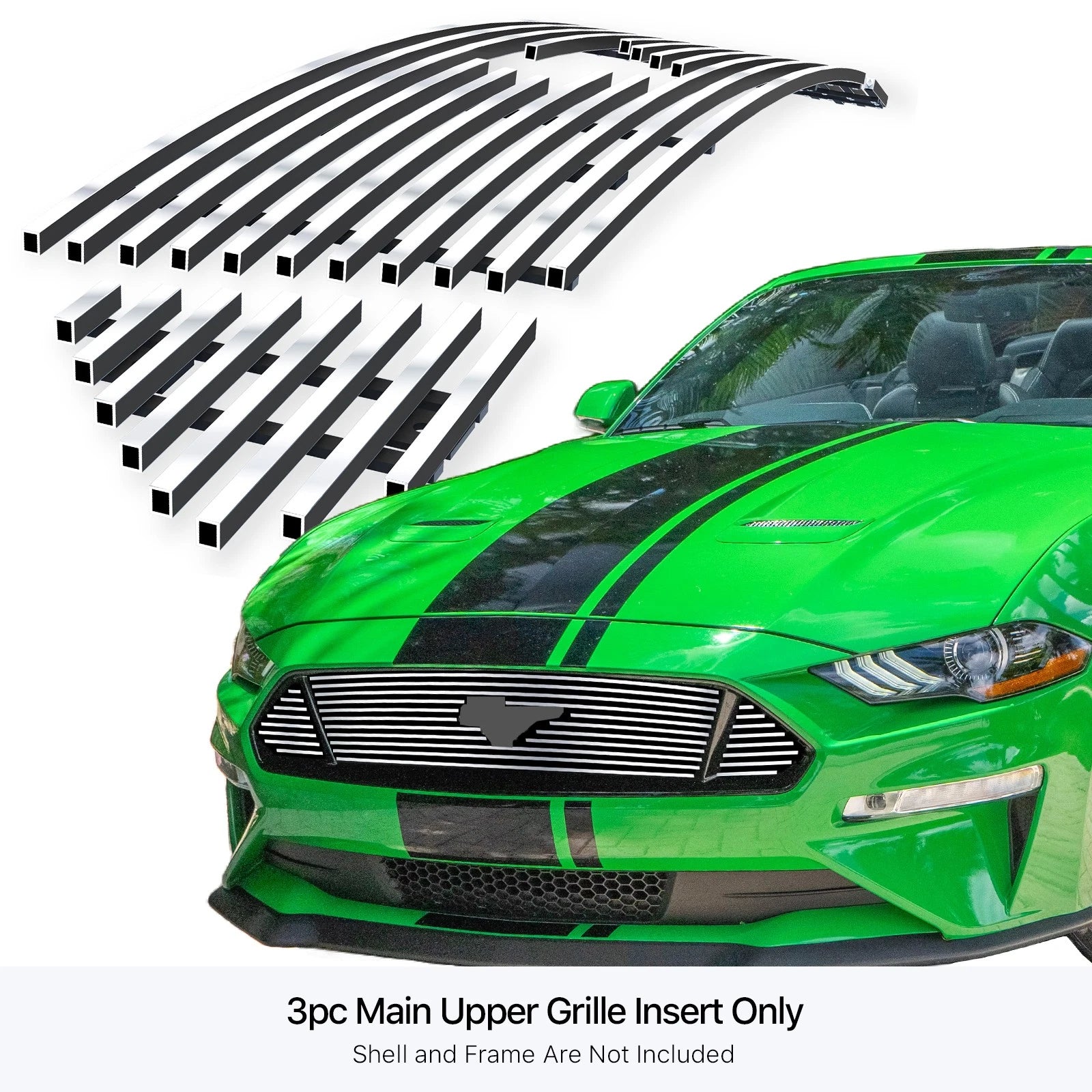 Stainless Chrome Billet Grille for Ford Mustang V8 GT (2018-2022)