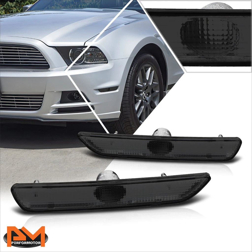 Front Bumper Smoked Housing Side Marker Light Signal Lamp for Ford Mustang (2010–2014)
