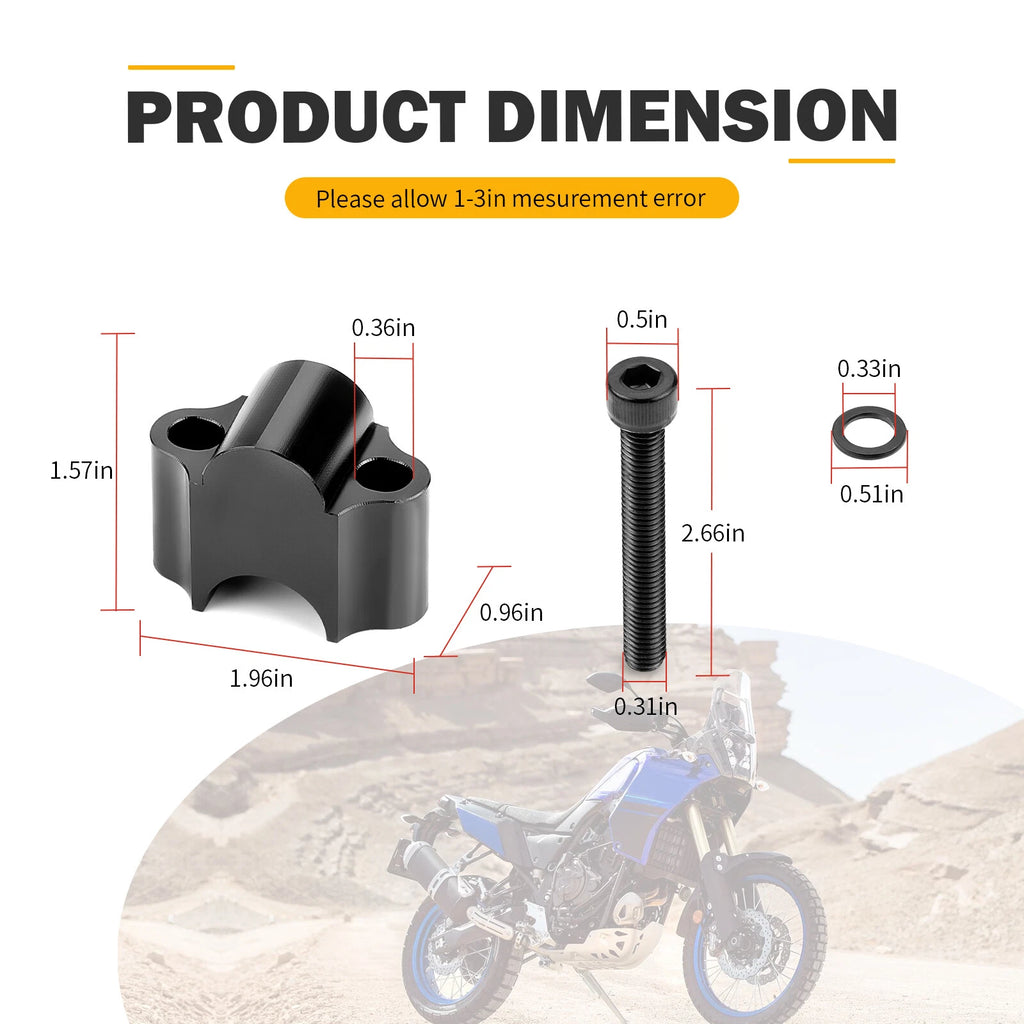 7/8" Black Handlebar Risers Bar Clamp Kit for Can-Am Honda Yamaha