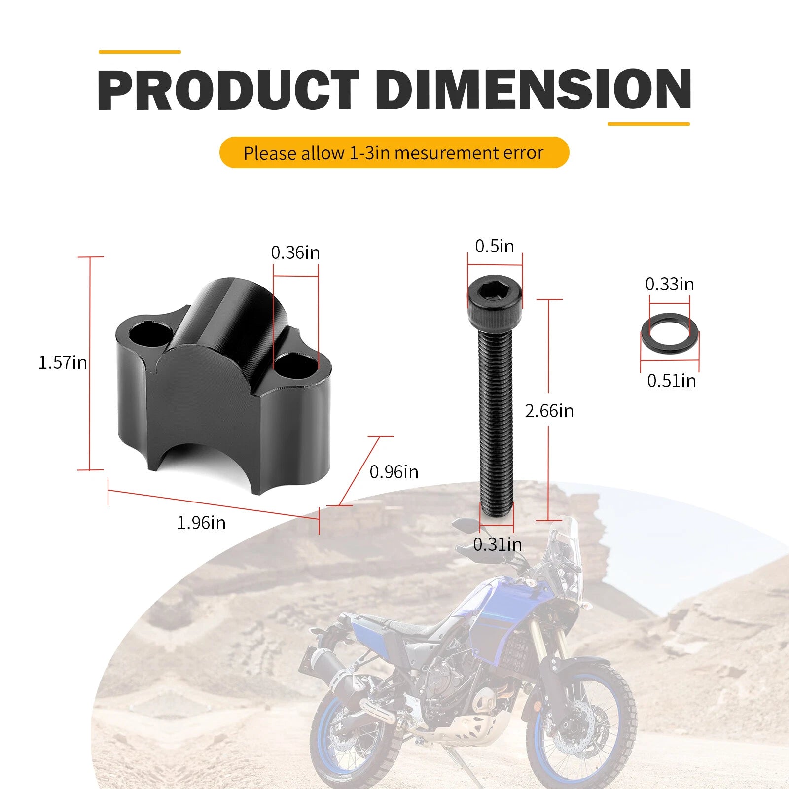 7/8" Black Handlebar Risers Bar Clamp Kit for Can-Am Honda Yamaha