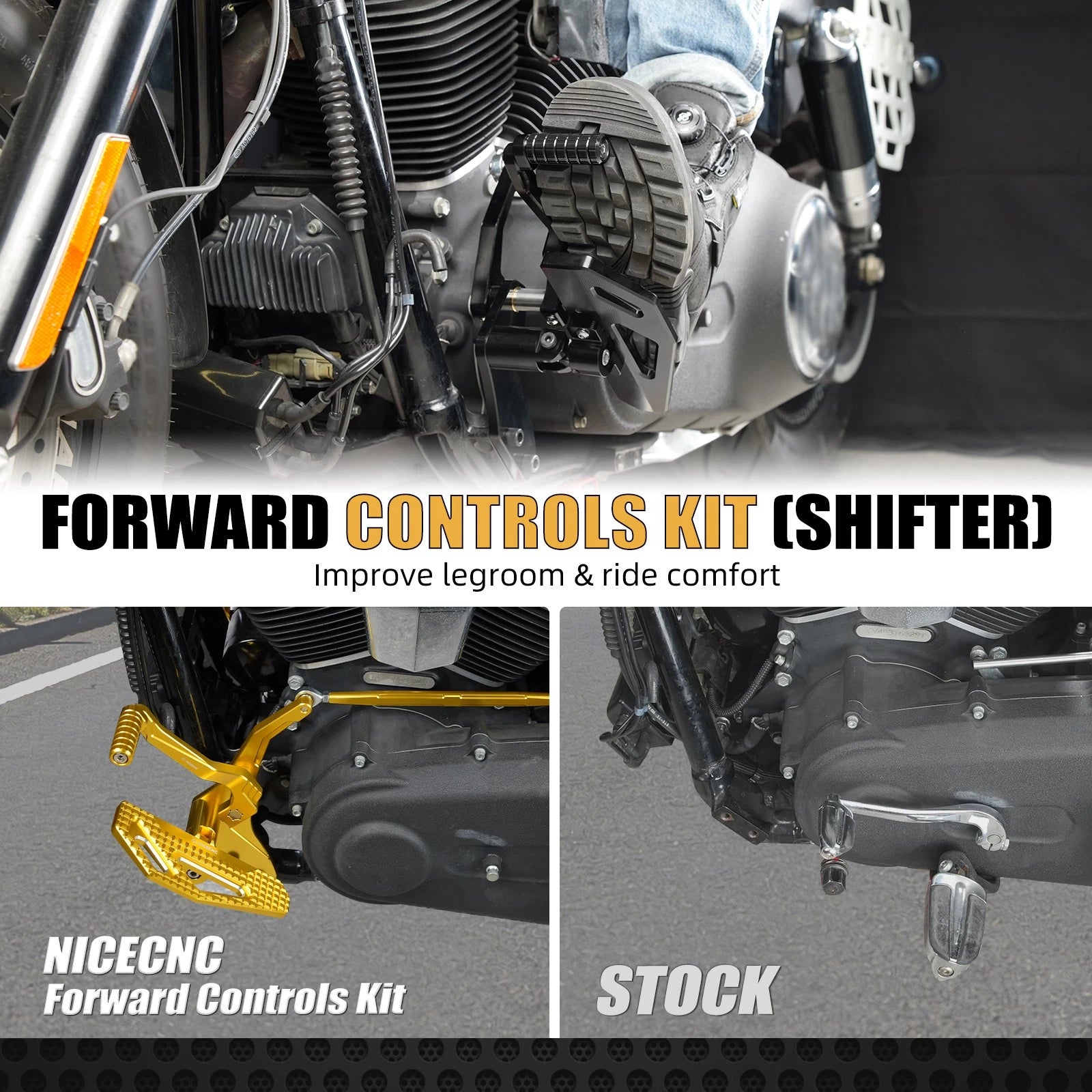 Forward Control Foot Pegs for Harley Dyna Low Rider FXDL FXDLS (2016–2023)