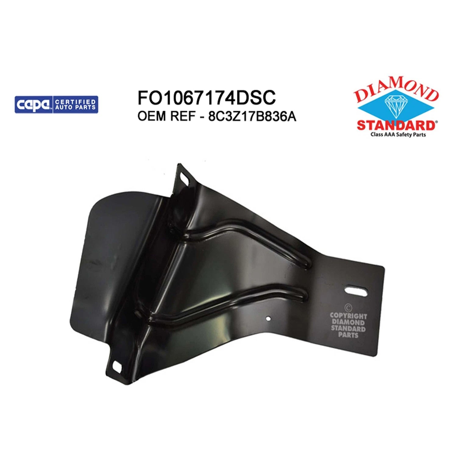 Replacement Steel Front Passenger Side Outer Bumper Mount Bracket for Toyota