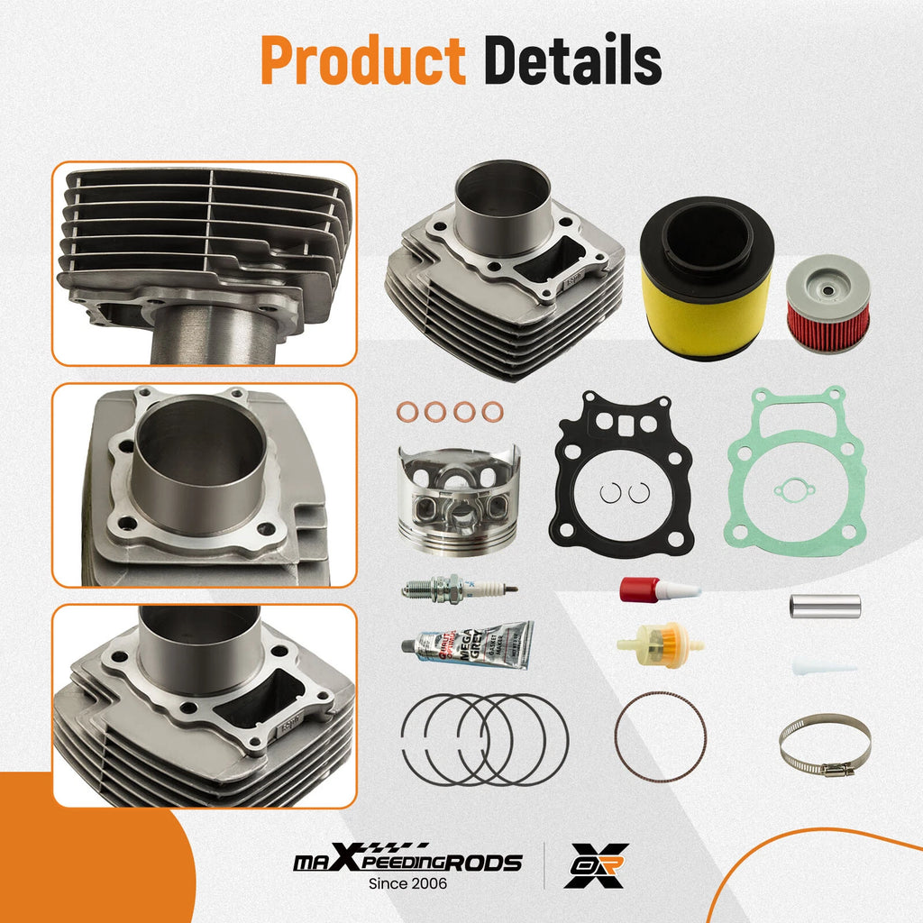 Cylinder Head Piston Rings Gaskets Kit for Honda Rancher 350 (2000-2006)