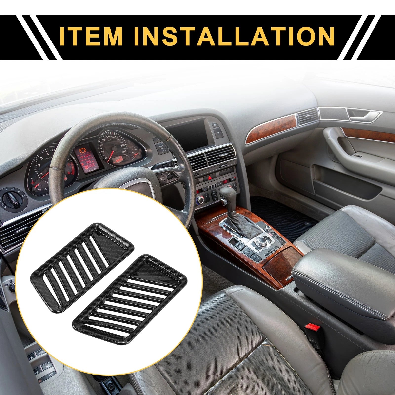 Set of 2 Carbon Fiber Air Vent Covers for Ford F-150 (2021–2024)