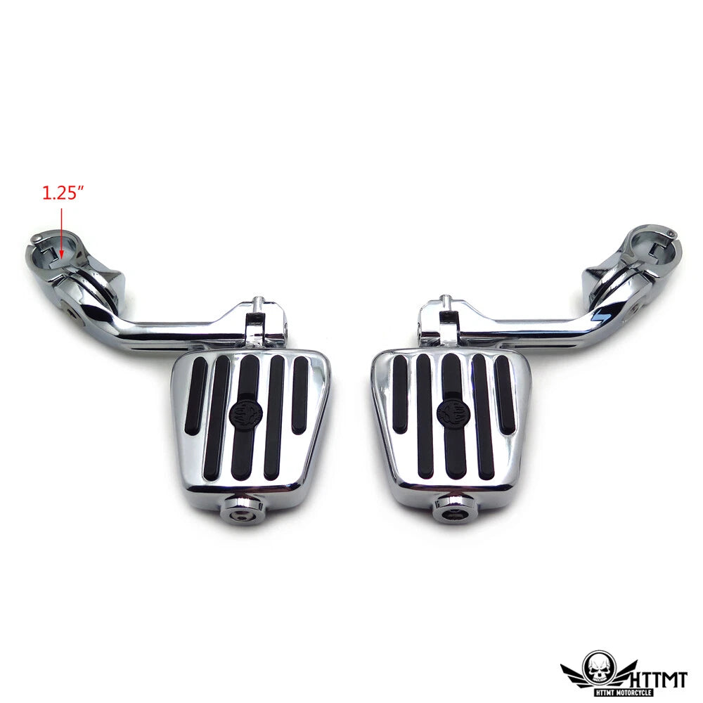 Furious Avenger Skull Chrome Highway Foot Pegs for Motorcycle (5", 1.25")