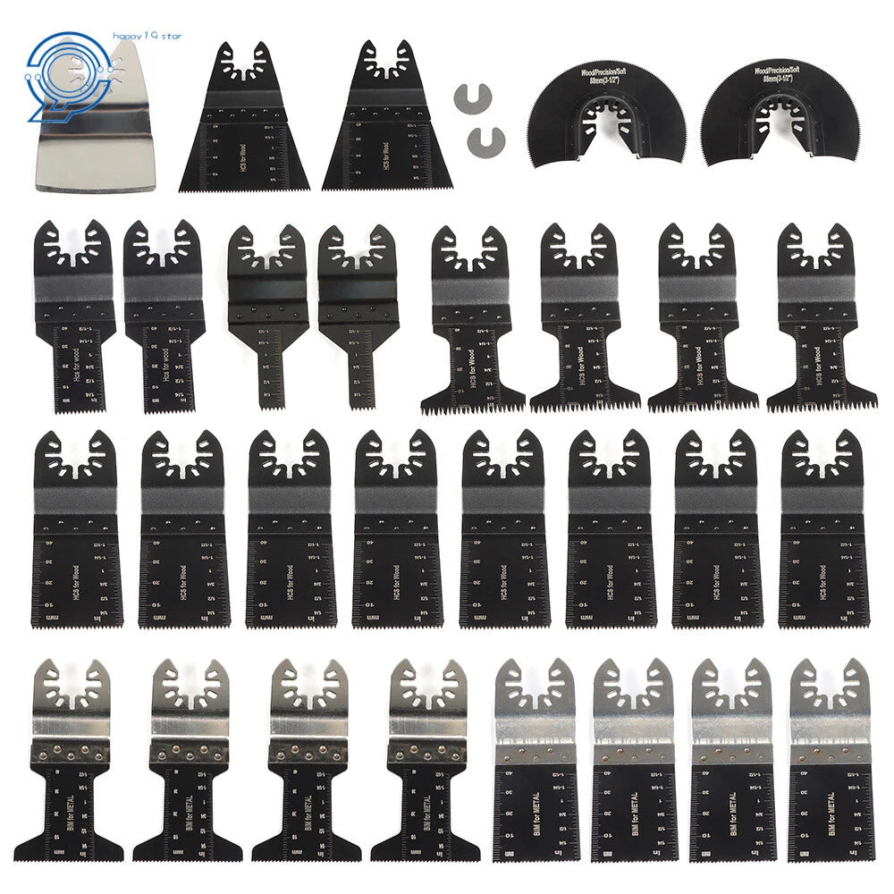 31Pcs Oscillating Tool Saw Blades for Universal Use
