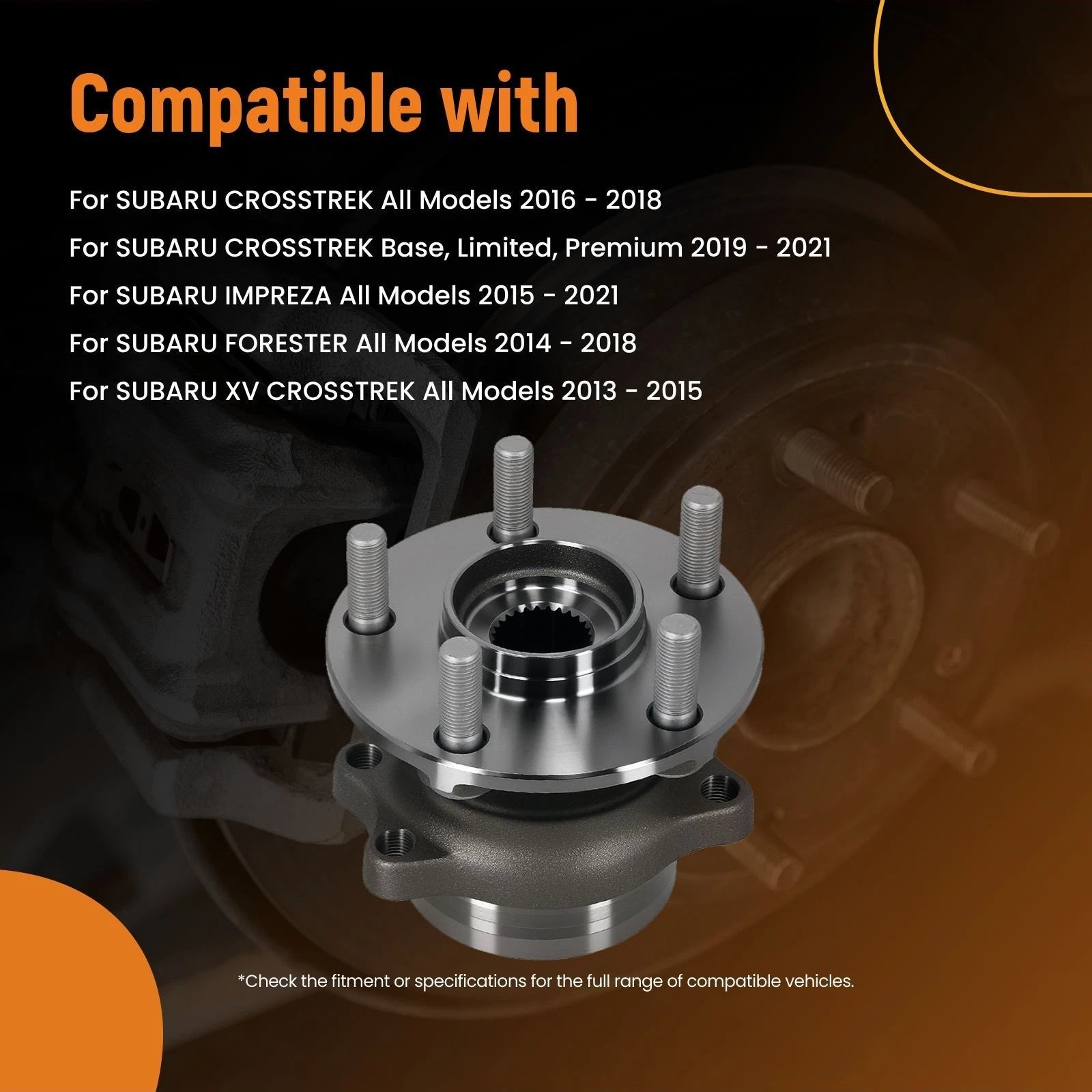 5-Lug Rear Wheel Hub Bearing WA512518 for Subaru Impreza Crosstrek (2012–2021)