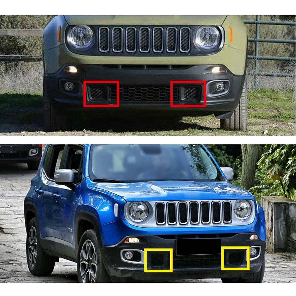 Set of 2 Front Bumper Lower Grille Bezel Covers for Jeep Renegade (2015–2020)