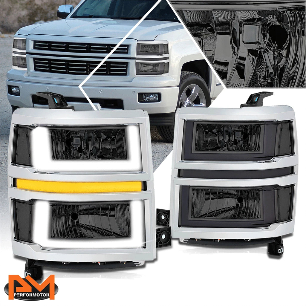 U-Shape LED DRL Sequential Turn Headlights for Silverado 1500 (2014–2015)