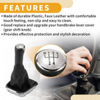 5 Speed Gear Shift Knob with Cover for Volkswagen Polo (2014–2017) Faux Leather