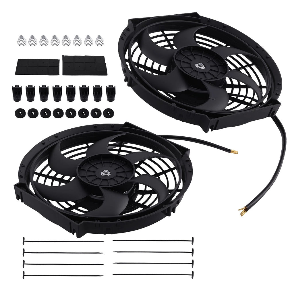 2X 10" Electric Radiator Cooling Fan for Universal Fit (12V)