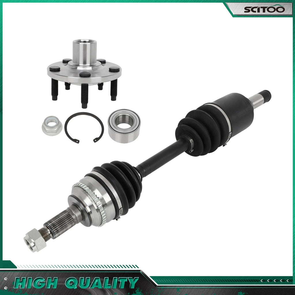 Front LH CV Axle Shaft + Wheel Hub Bearing for Ford Edge Lincoln MKX (2007–2010) AWD