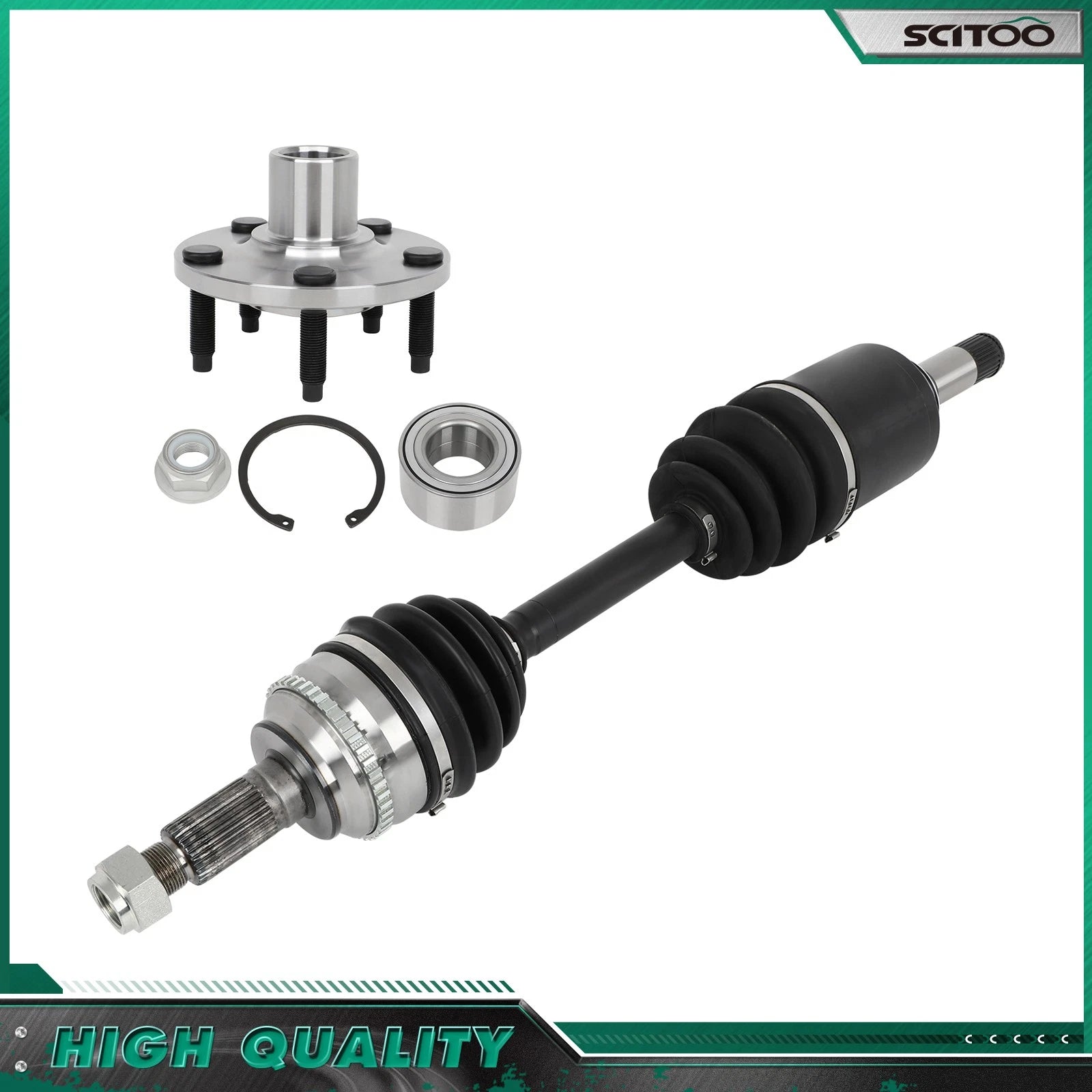 Front LH CV Axle Shaft + Wheel Hub Bearing for Ford Edge Lincoln MKX (2007–2010) AWD