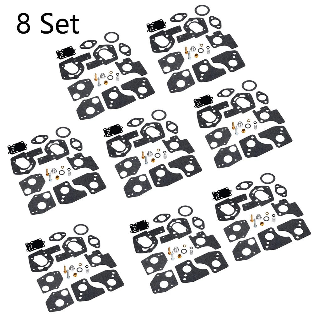 Set of 8 Carburetor Rebuild Kits for Briggs & Stratton 3-5HP (495606, 494624)