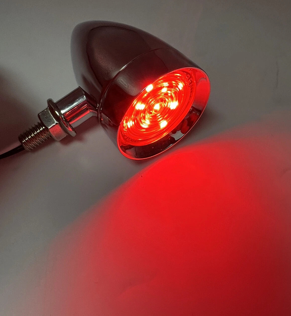 LED Mini Bullet Light Chrome Red Clear Lens Replacement for Universal Use