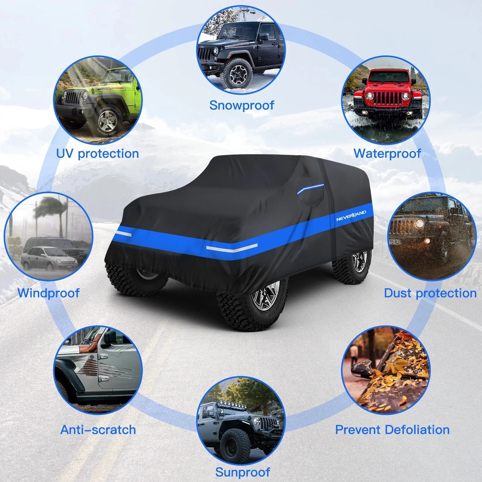 Heavy Duty Car Cover for Jeep Wrangler JKU JLU (1999–2025)