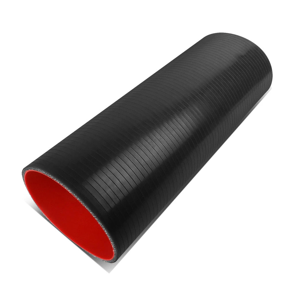Set of 4 12" 3-Ply Turbo Intercooler Piping Silicone Coupler Hose Black/Red
