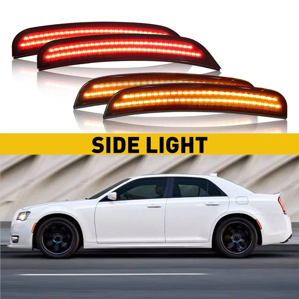 4PC LED Bumper Side Marker Light for Chrysler 300 300C 300S (2015–2021)