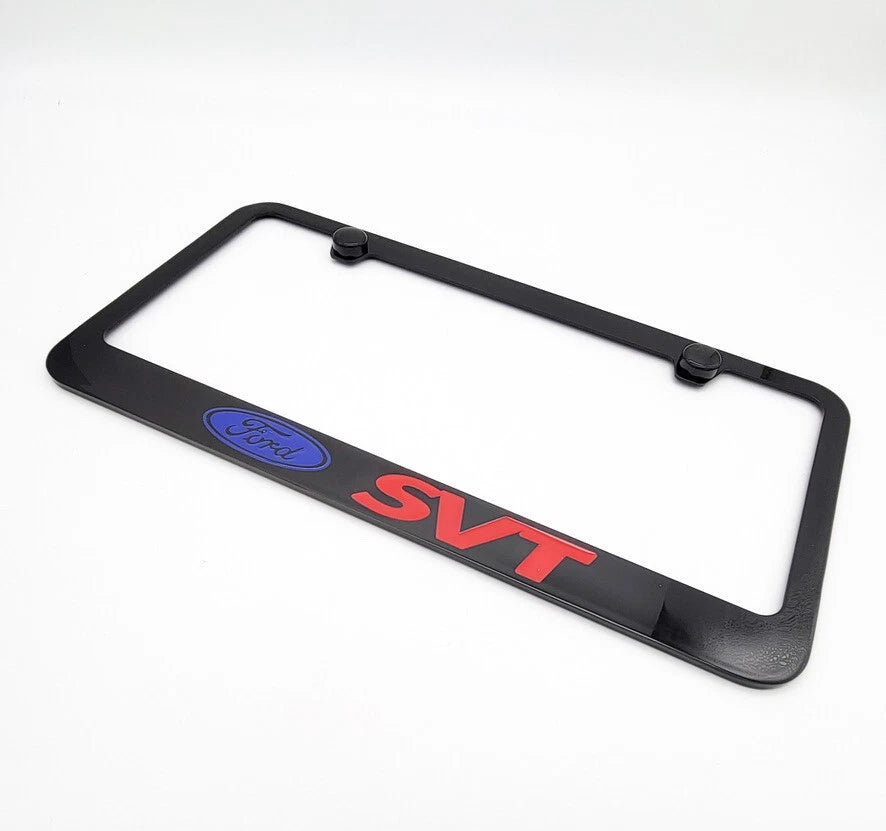 Metal License Plate Frame Black for Ford SVT Special Vehicle Team (2000–2004)