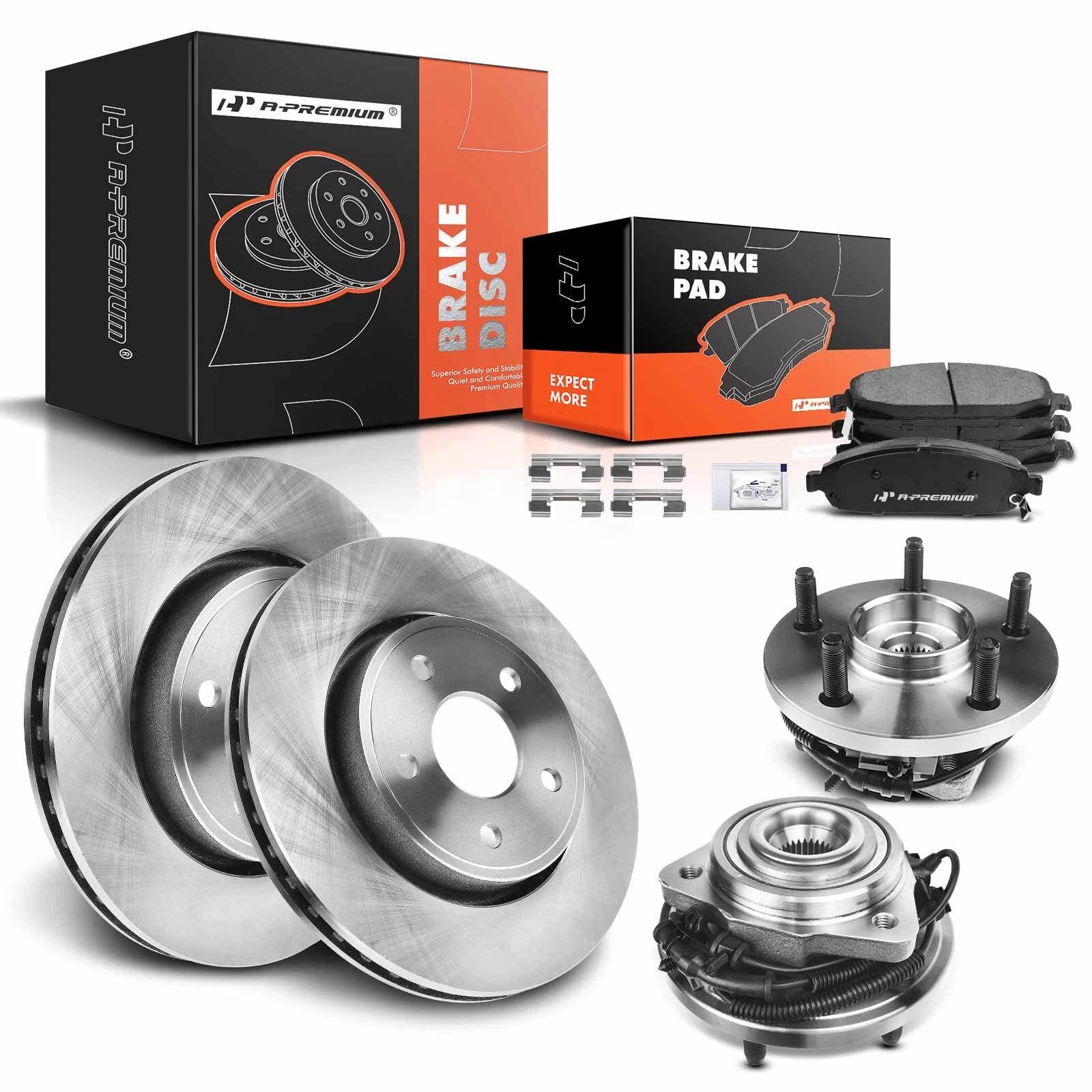 Front Disc Brake Rotor & Pad Set for Jeep Commander (2006–2010)