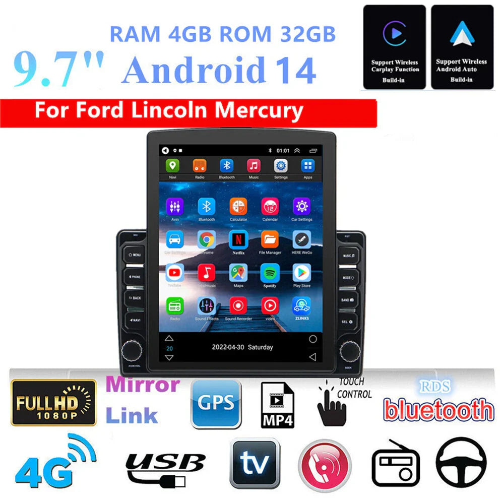9.7'' Carplay Car Stereo GPS Navigation for 2004-2008 Ford F150