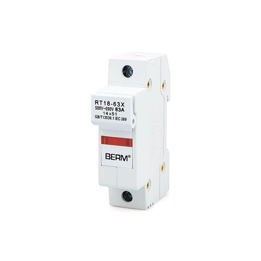 Fuse Holder 1P 63A 500V DIN Rail for Automotive (Flame Retardant)