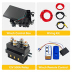 12V 500A Winch Contactor Relay Set w/ Control Box for ATV UTV