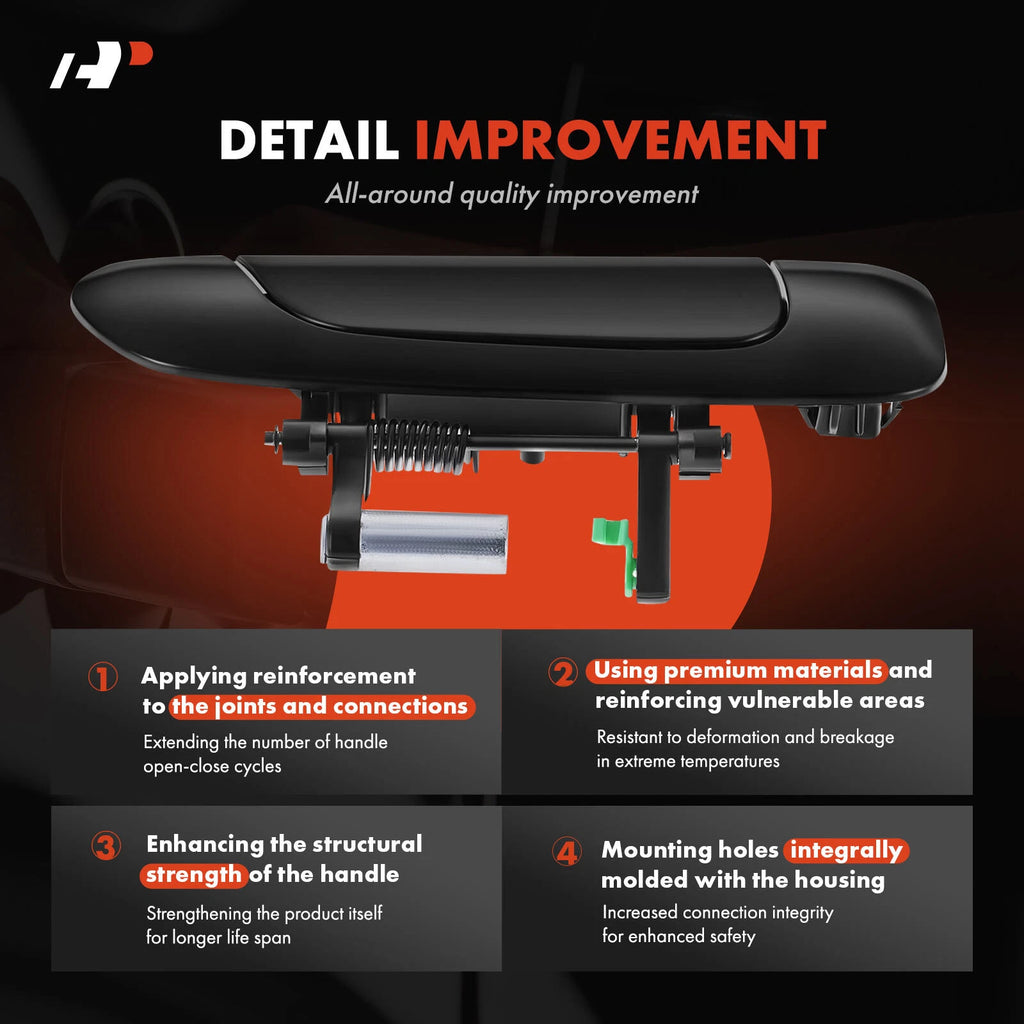 Front Right Black Exterior Door Handle for Honda Fit (2007–2008)