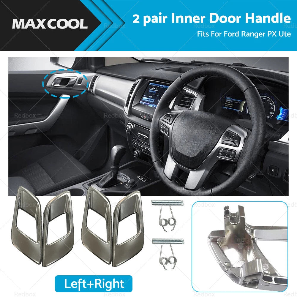 Set of 4 Inner Door Handles for Ford Ranger PX (2011–Present) Dark Chrome
