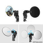 2X Foldable Quick Flip Round Convex Mirrors for Harley Touring (Universal)