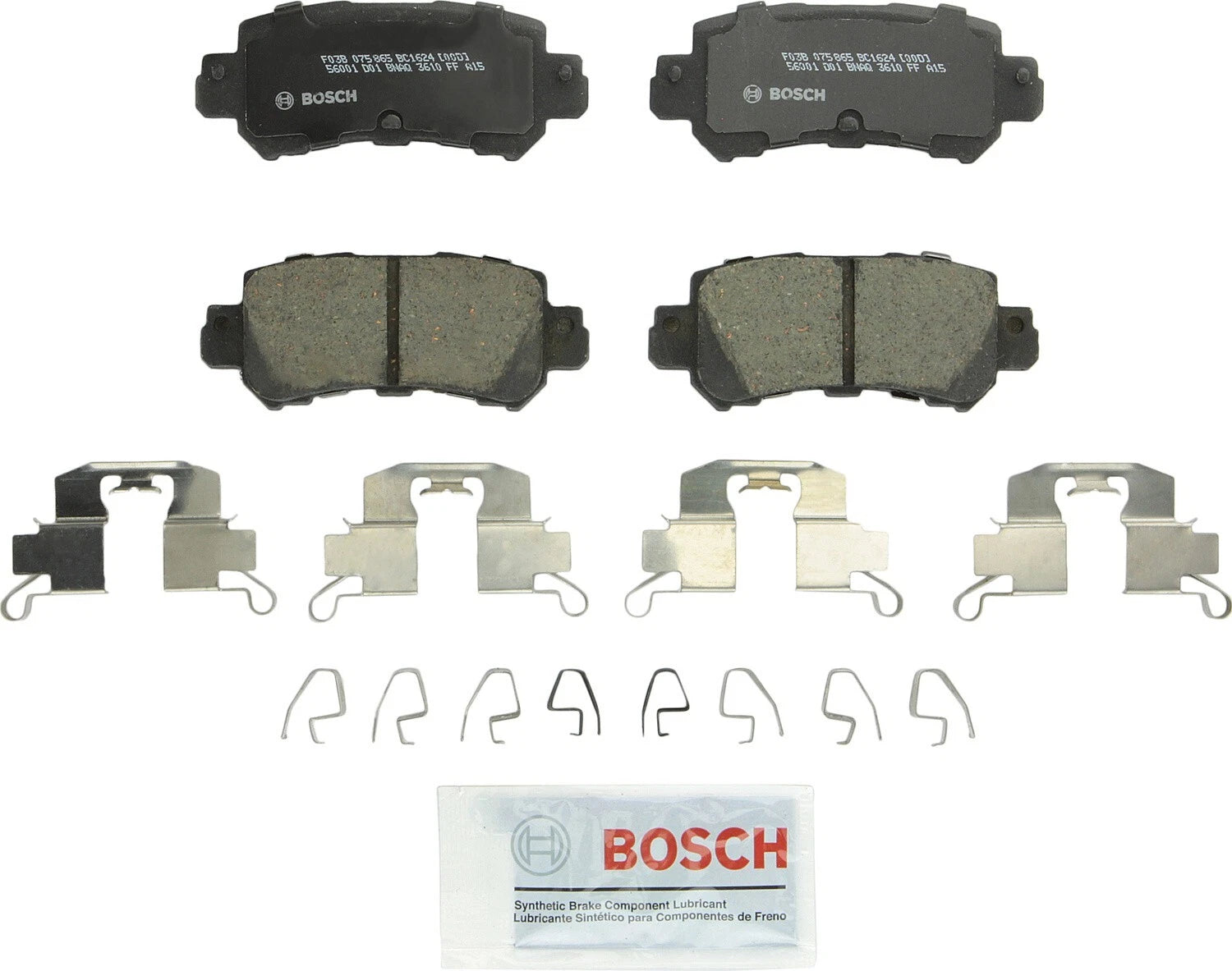 Bosch Rear QuietCast Ceramic Brake Pads w/ Hardware for