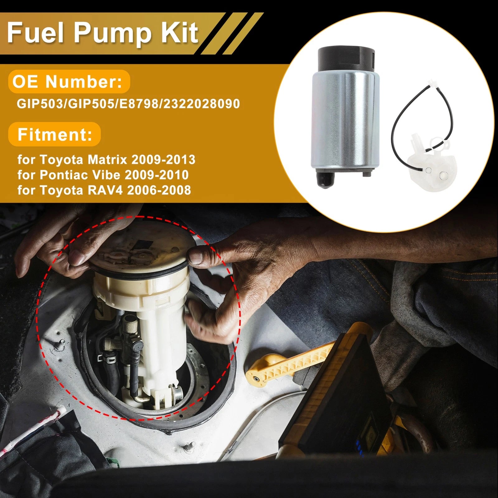 Set of 2 Metal Electric Fuel Pumps for Toyota Matrix (2009–2013) GIP503