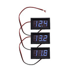 3X Blue LED 3-Digital Display Voltage Meter for Motorcycle