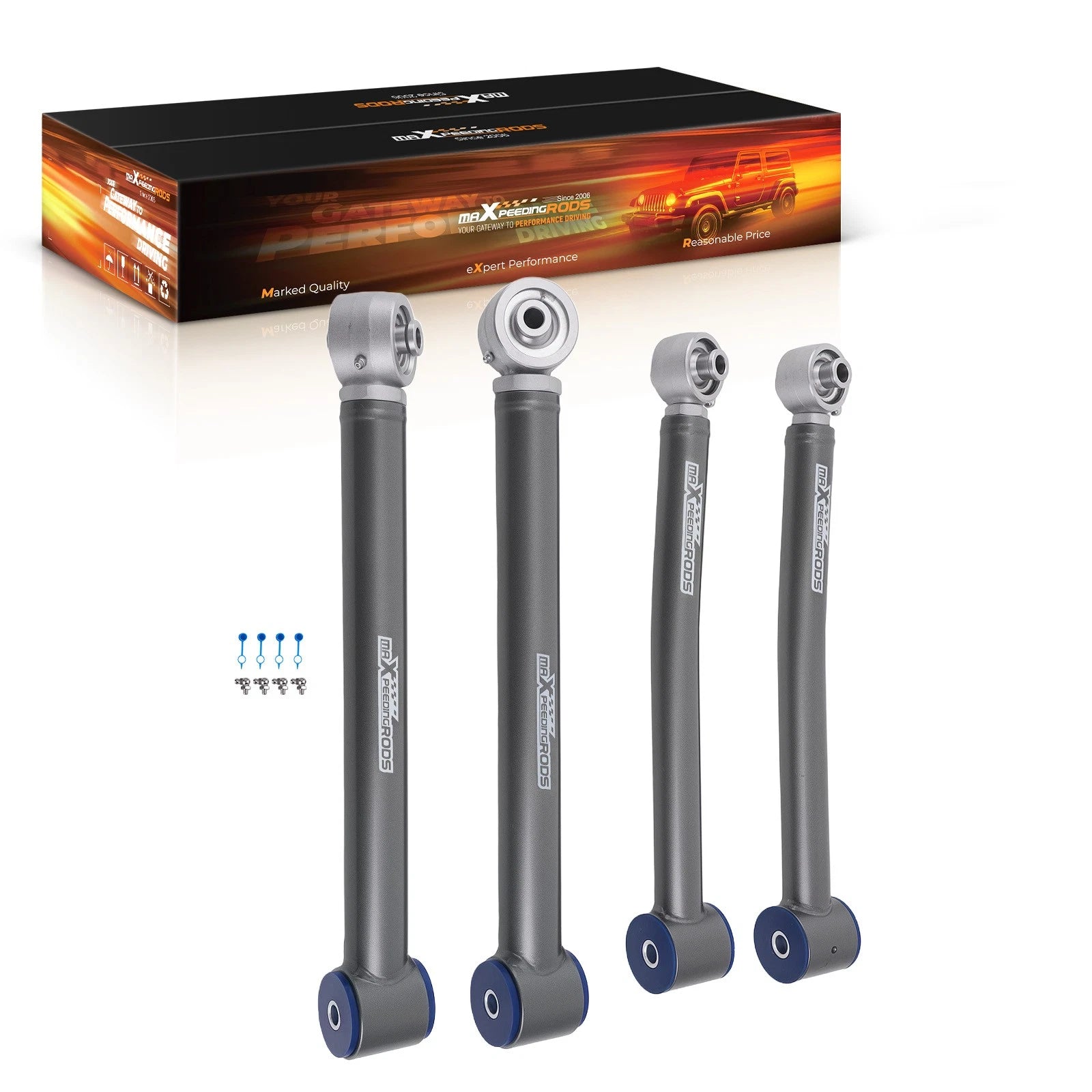 Rear Control Arms Kit for Jeep Wrangler JK Unlimited (2007–2018) w/ Poly Bushing