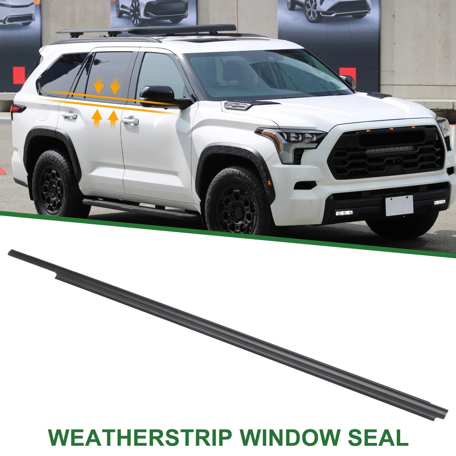 1pc Front Left Weatherstrip Window Seal No. 682100C020 for Toyota Sequoia (2008–2022)