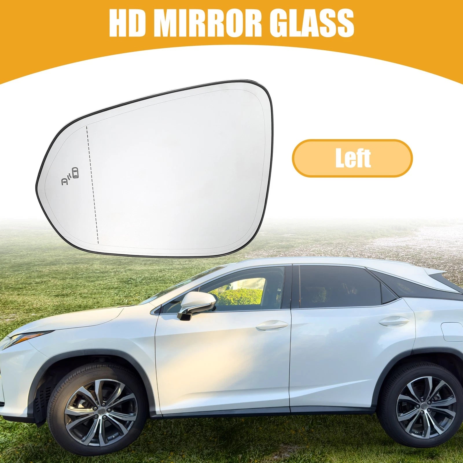 Left Side Rear View Mirror Glass No. 87961-0E250 for Lexus RX350 (2016–2022)