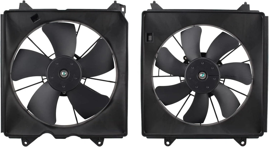2Pcs Radiator Cooling Fan Set for Honda Accord (2013–2017) w/ Blade Motor & Shroud
