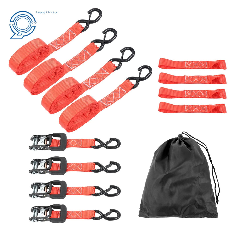 4X Heavy Duty Ratchet Straps 1.6" x 15' (5,208lb Break Strength)