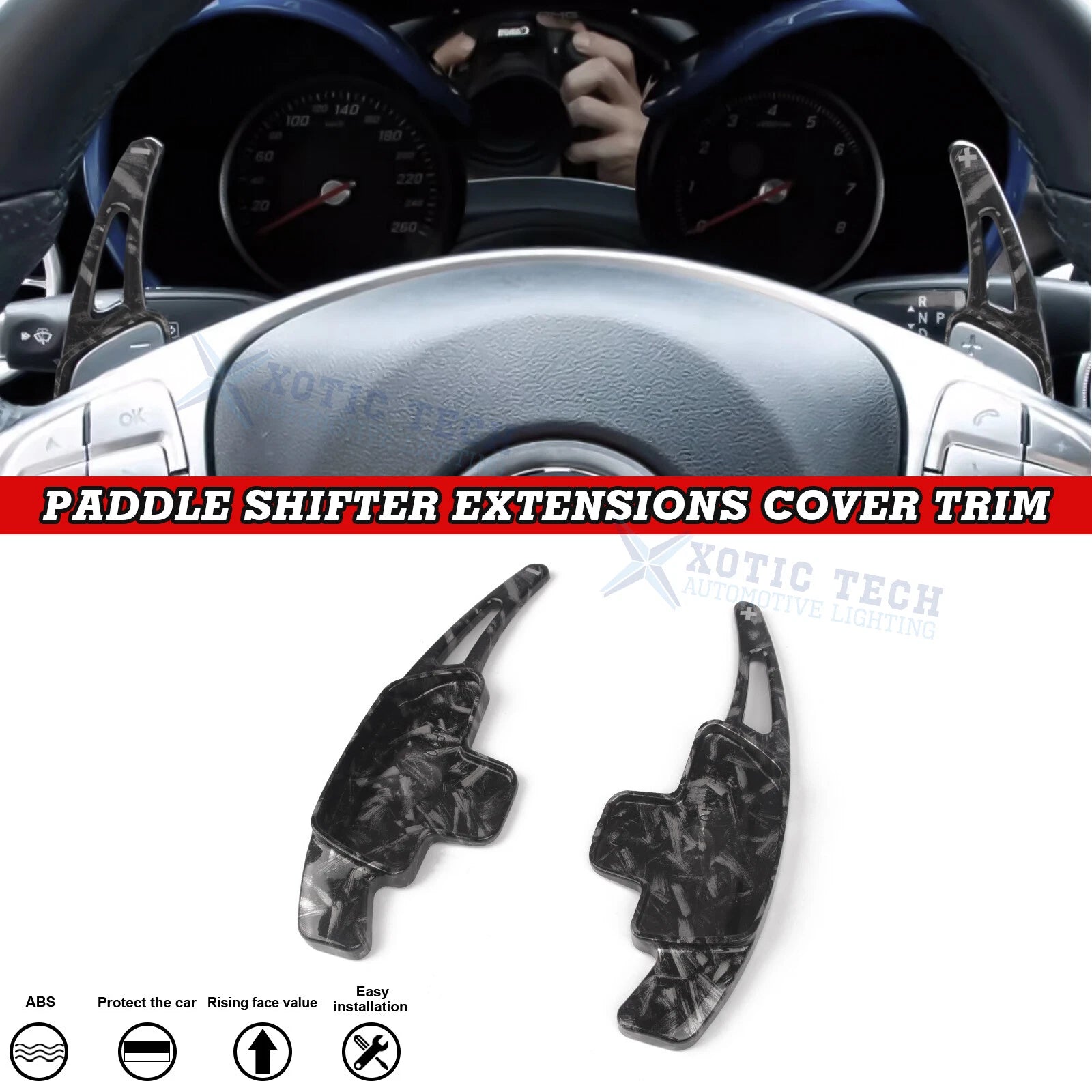 Forged Texture Paddle Shifter Extension for Mercedes-Benz C/GLC (2015–2022)