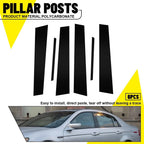 6pcs Black Window Pillar Post Molding Trim for Acura TL (2004–2008)