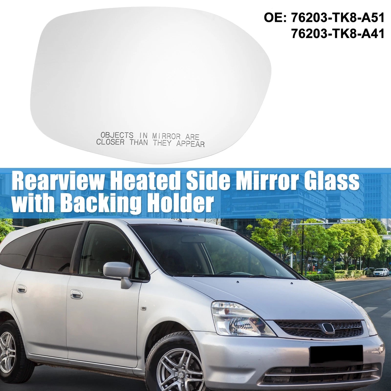 Heated Passenger Side Mirror Glass for Honda Odyssey (2005–2010)