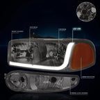 Headlight with LED DRL for GMC Sierra/Yukon Denali (2001–2007) Smoked Lens