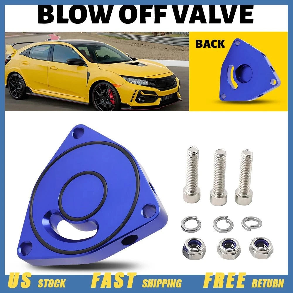 Vortex Blow Off Valve Plate Spacer for Honda Civic (2015–2021) BOV Adapter Blue