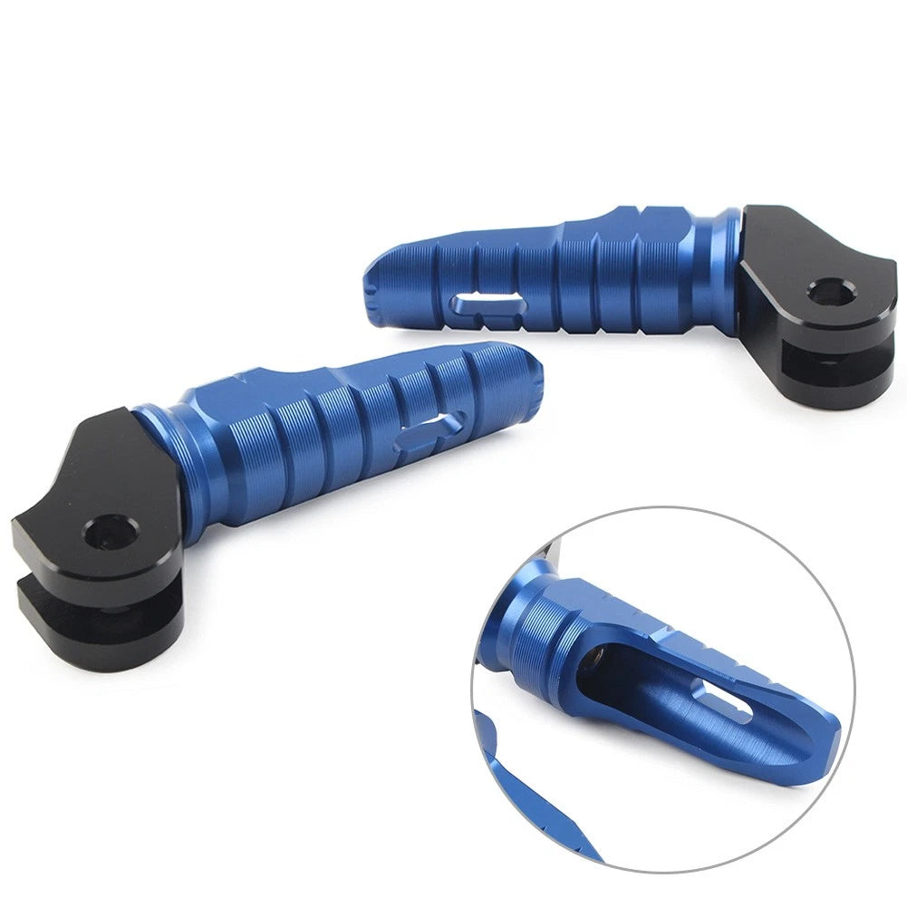 2X CNC Front Foot Pegs for Triumph T100 T120 (2016–2022) Blue Aluminum