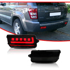 Set of Smoked Lens LED Bumper Brake Tail Lights for Jeep Grand Cherokee (2005–2010)