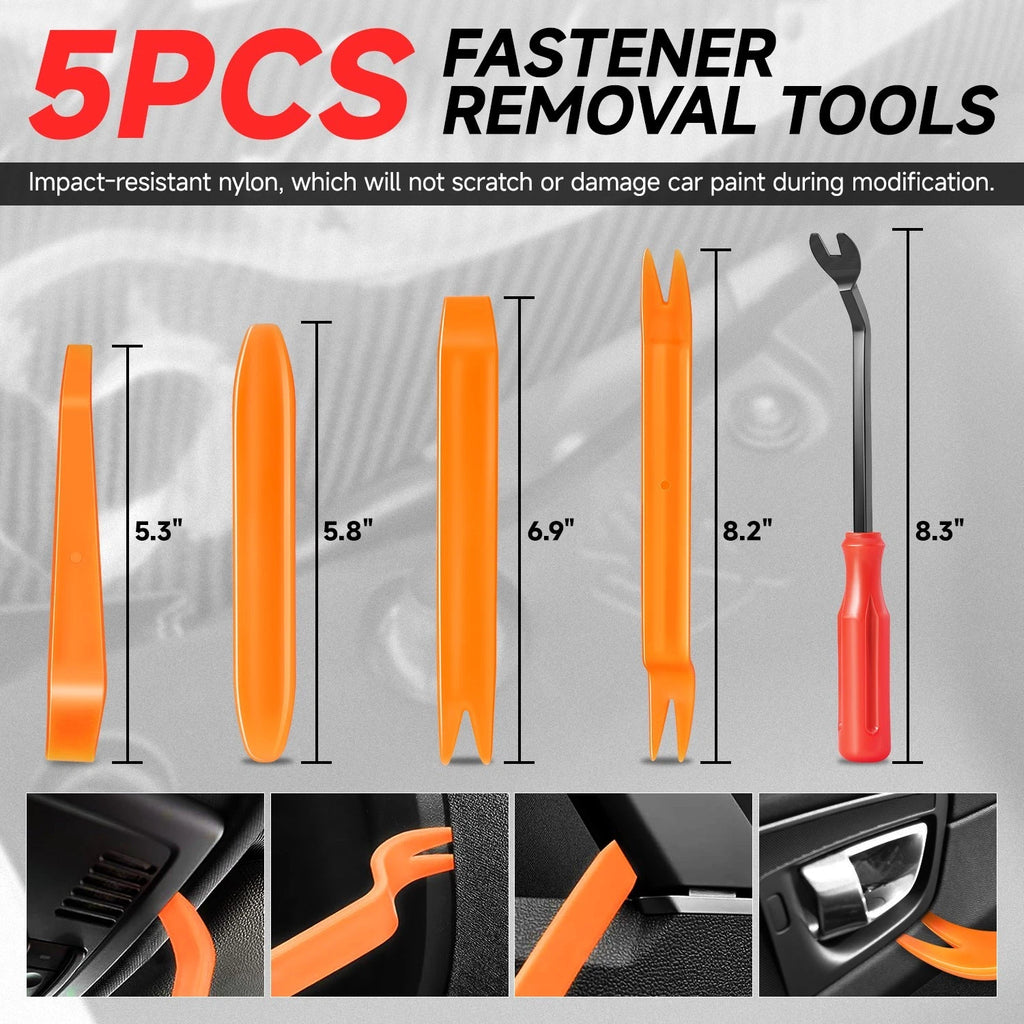 Nylon 620 Retainer Clips Set with Fastener Removal Tools for 5-10mm Holes