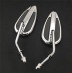 Chrome Teardrop Mirrors for Harley Sportster Low Glide FXRS FXRT Softail